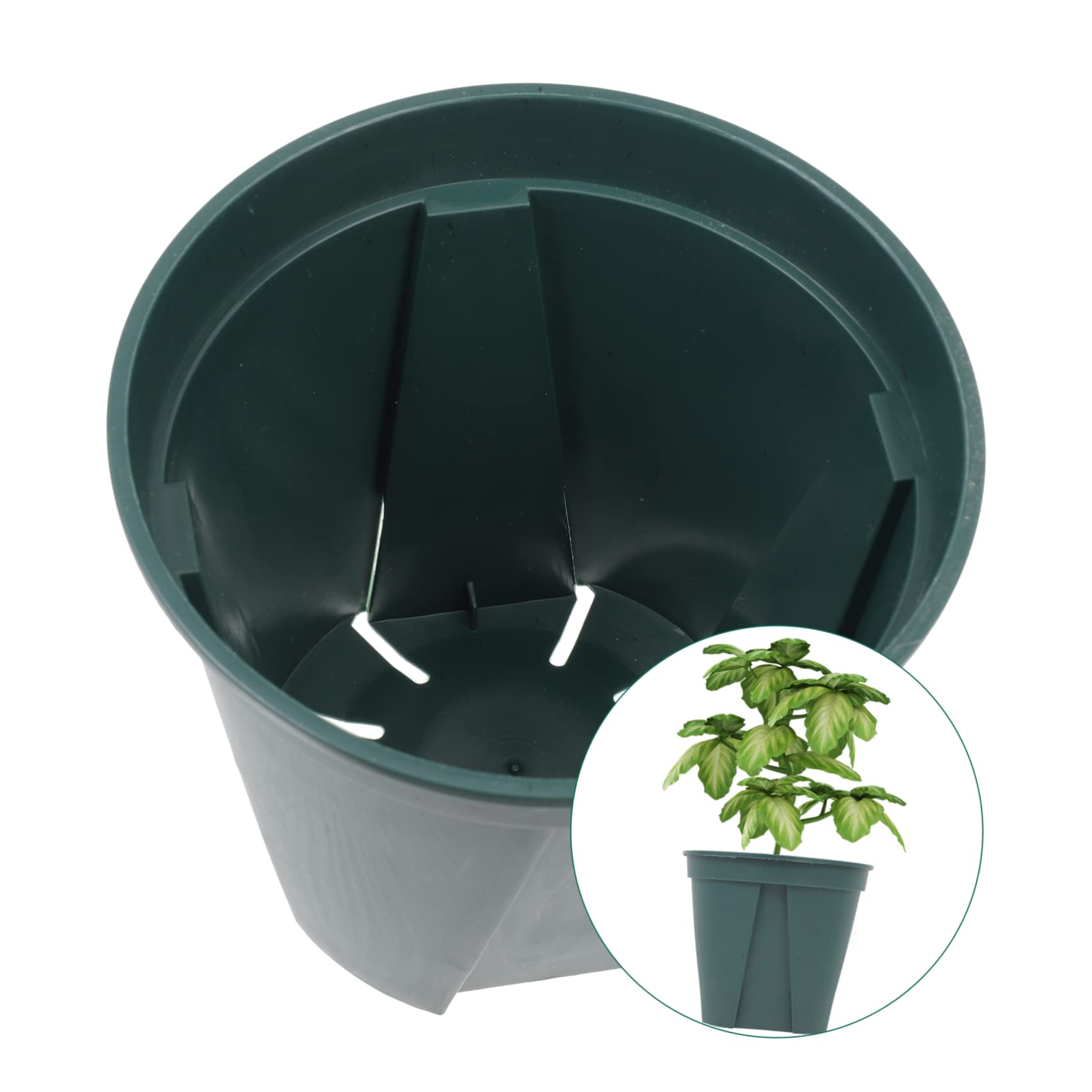 5 Pièces Lot de Pots de Fleurs Plastique Rond des Racines Respirant pour Plantes Vertes Intérieur Extérieur Jardin