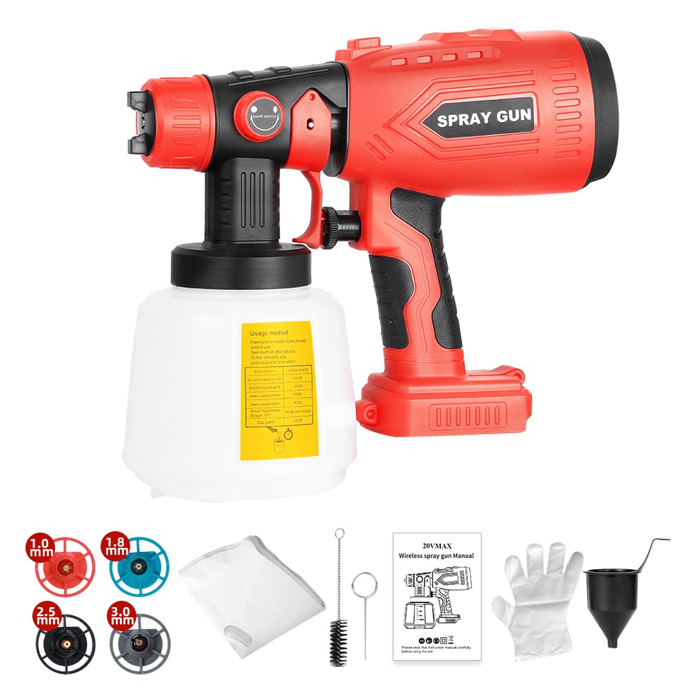 Cordless Paint Sprayer for Craftsman 20V Battery, 200W HVLP Spray Paint Gun Tool with Brushless Motor and Copper Nozzle, Easy to Clean, for Furniture,