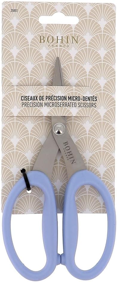 Bohin Sewing scissors micro-serrated 5cm blue - 1pc