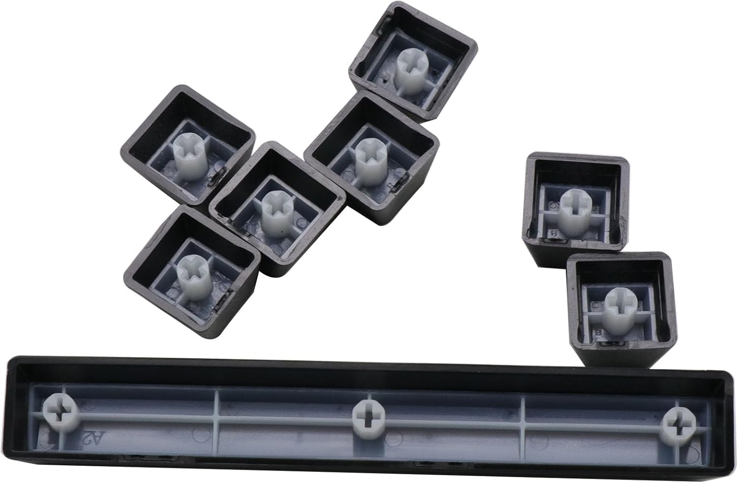 BestParts Backlit Keycaps Replacement for Corsair k70 LUX RGB Rapidfire K65 K95 Mechanical Gaming Keyboard 104 Keys ABS/PBT Black White (PBT Black)