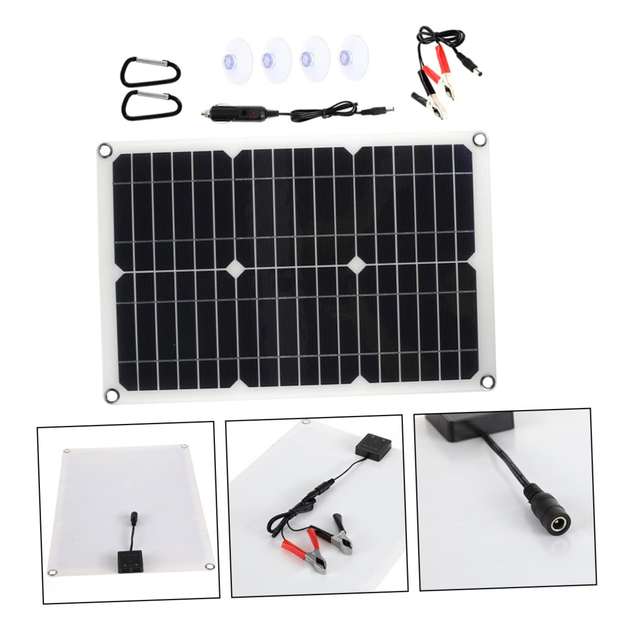 BESPORTBLE 1juego Panel Solar Usb Doble Puerto Cargador Solar Portátil Para Automóviles y Campers Resistente Altas Temperaturas y Condiciones Climáticas Adversas