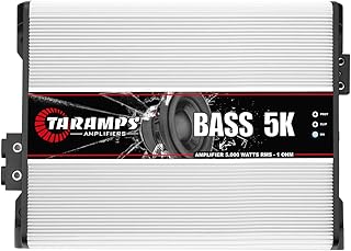 Taramps Bass 5k 5000 watts Rms Car Audio Amplifier 1 ohm Mono amp Class D 1 Channel Low Pass Subsonic Filter Bass Boost, Monoblock High Performance, RCA Power Amplifier