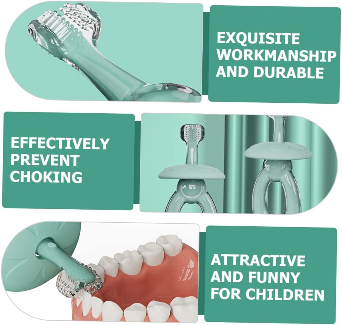 CALLARON Boy Girl Silicone Training Toothbrush Cleaning Toothbrush for Boy Girl Comfortable Oral Care Safe for Gums for Ages Packaged OPP Bag