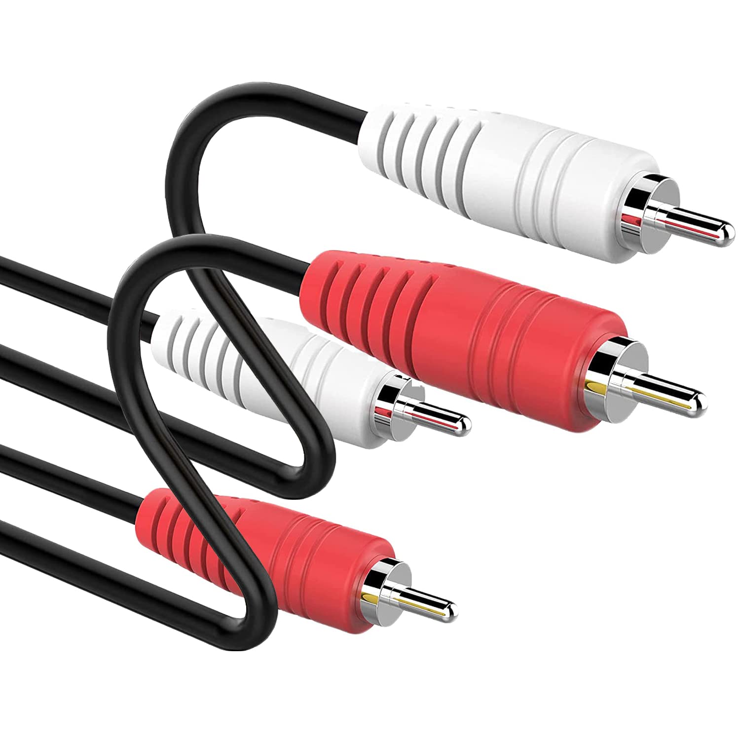 Câble audio stéréo RCA haute fidélité avec connecteurs plaqués