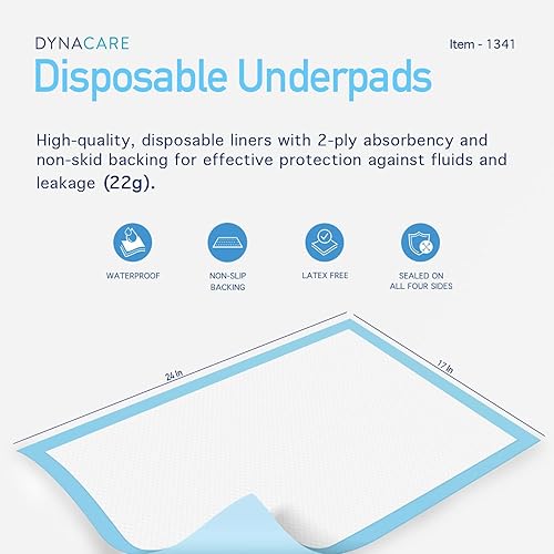 Miniatura 2 de DynarexAlmohadillas absorbentes desechables, 17 x 24 pulgadas,, 1341, 1, 1