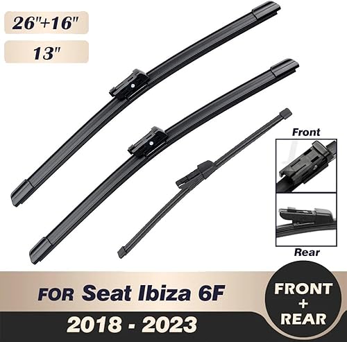 Miniatura 2 de Escobillas de limpiaparabrisas delantero compatibles con Seat Ibiza SE270 6F 2018-2023 limpiaparabrisas de ventana de automóvil, cepillos de lluvia