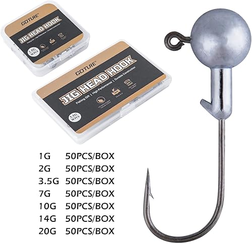 Miniatura 8 de Goture Juego de ganchos para calar con caja de aparejos de pesca ganchos para cabeza de pez