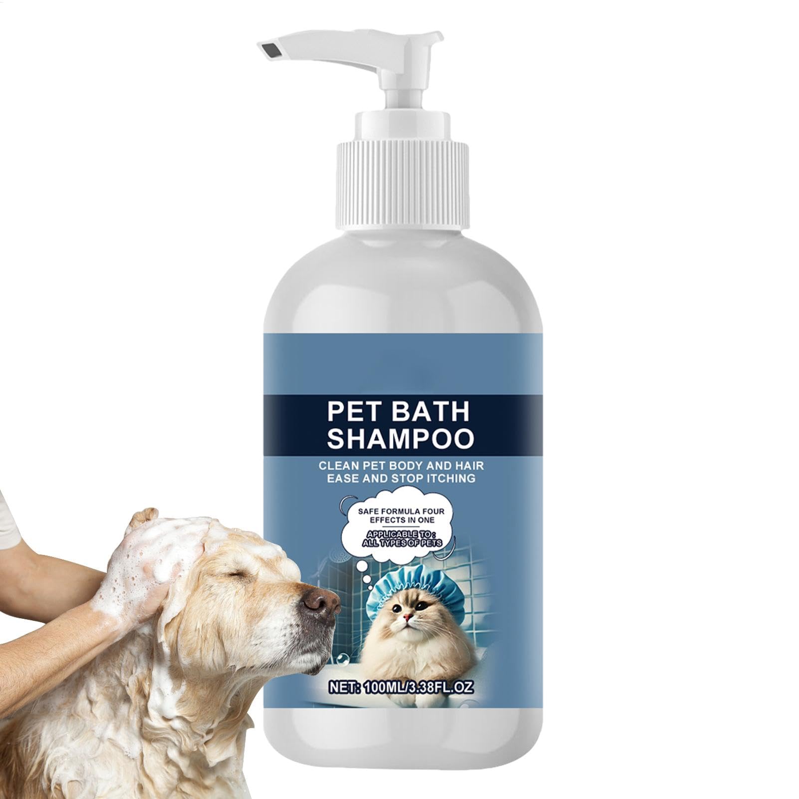 (100ml) Pet Bath Shampoo, Dog Shampoo, Kitten Wash Shampoo | Pet Grooming Shampoo | Cat Shampoo | Moisturizing Bath Cleaner | Pet Care Gentle Shampoo for Sensitive Skin Odor Control Shampoo