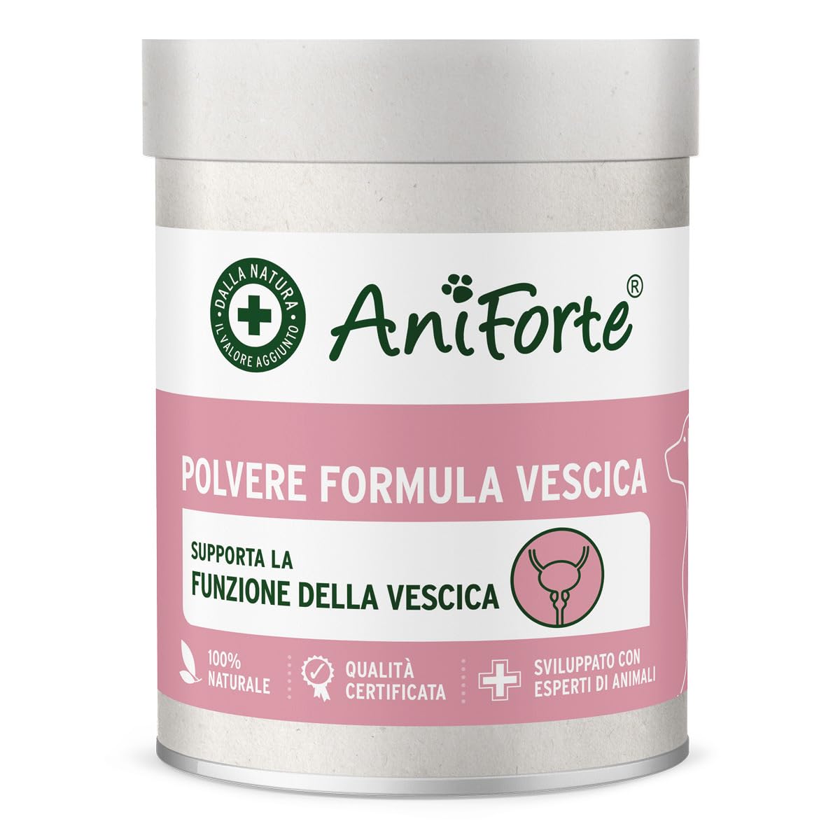AniForte polvere per incontinenza vescicale per cani 100 g - Supporta la funzione vescicale in caso di debolezza della vescica, incontinenza, perdite urinarie e perdita di urina