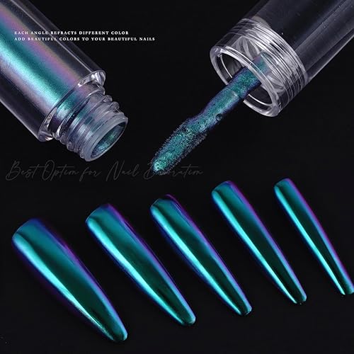 Miniatura 8 de Polvo líquido Aurora - Polvo líquido degradado para uñas, cromado, arco iris, efecto espejo, pigmento de alto brillo, kit de esmalte de uñas,