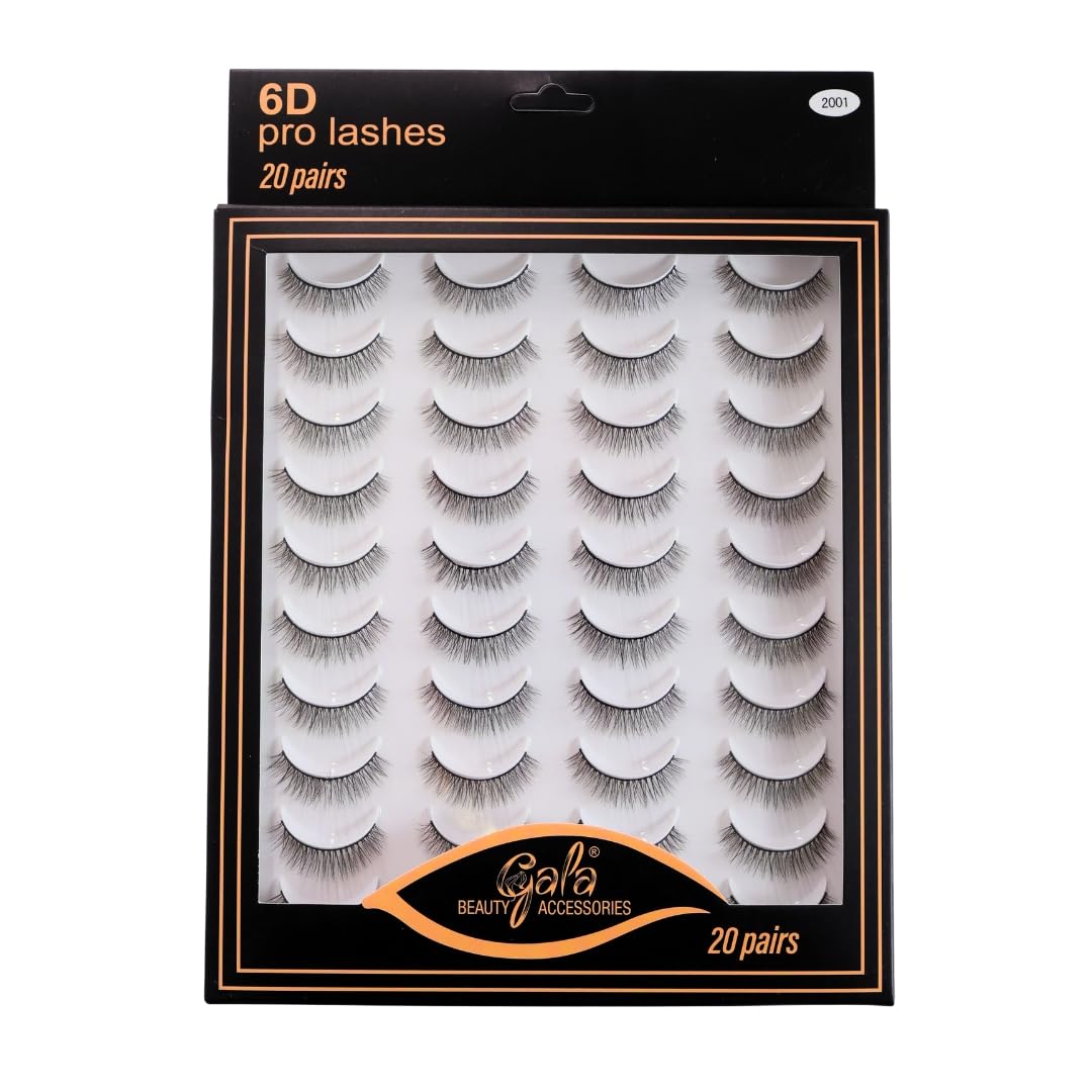 Gala Beauty Accessories 6D Pro False Eyelashes 20 Pair-Black, Ultra-Soft.-image-14