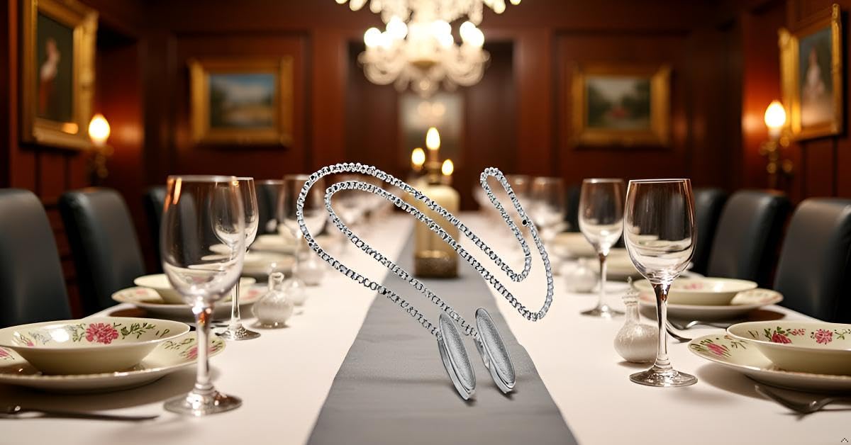 Serviettenring/Serviettenband | Silber Plated versilbert | L 60 cm | Edles Geschenk | In Geschenkbox