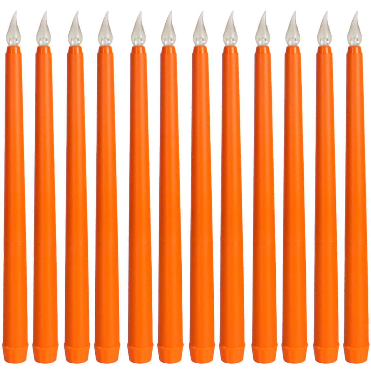 Flammenlose LED Stabkerzen in Orange mit Realistischem Design