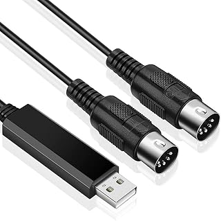 Droagoct USB Midi Cable Converter USB Interface to Input and Output Midi Cable Works for PC Laptop Piano Keyboard in Music Studio 6.5 Feet