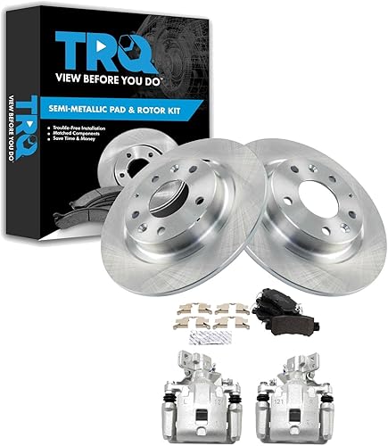 TRQ Rear Brake Pad & Rotor Kit Compatible with 2016-2018 Mazda CX-3