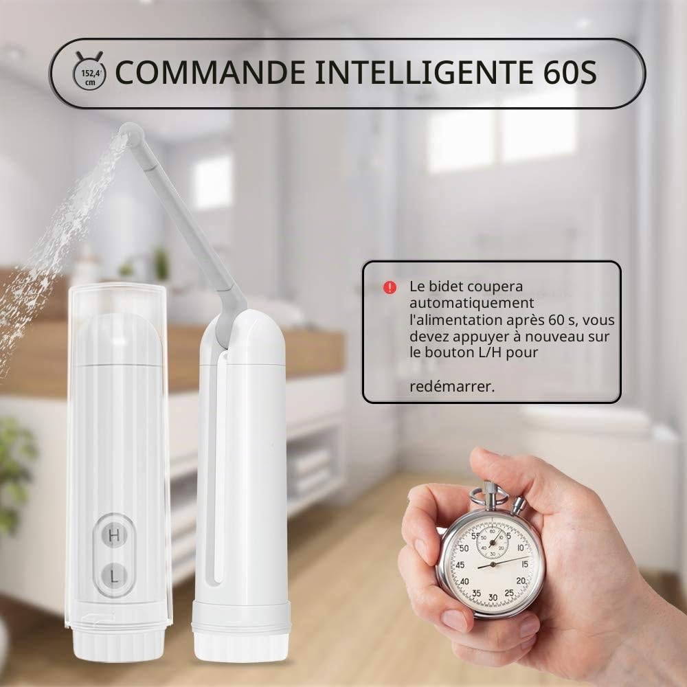 Bidet de voyage portable par YAMI, IPX6 Bidet électrique étanche avec film de décompression automatique et buse Réglage de 180 degrés Parfait pour le lavage de bébé, soins personnels