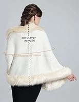 Vista 25 de BEAUTELICATE Chal de piel sintética con gancho para novia, boda de invierno Negro