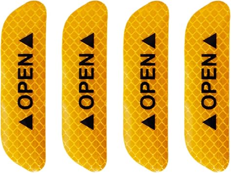 QWEQWE Reflective Sticker, 20Pcs Automotive Door Open Warning Reflective Marker Trim Molding Safety Kit, Door Open Sign Tape Universal Adhesive,Yellow