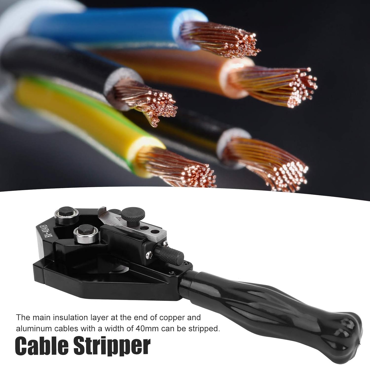 Herramienta pelacables – Herramienta de corte giratoria de mano para pelar y cortar cables, 22-40 mm, hoja de acero de aleación de alta precisión para HVAC, electricidad, telecomunicaciones