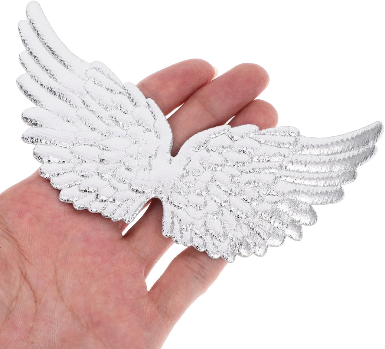 Kisangel Mini Silver Angel Wings Decoration 12Pcs for DIY Crafts Costume Accessories Backpack Embellishments Creative Wing Decor for Parties and Making