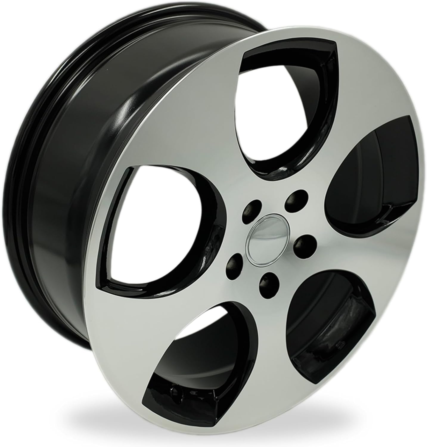 New Set of 18" 18x7.5 Inch Alloy Wheel for 2005–2014 Volkswagen Golf Jetta GTI | OEM Design Replacement Rim | Machined Black | Direct Fit – OE Stock Specs | 69822 69822A