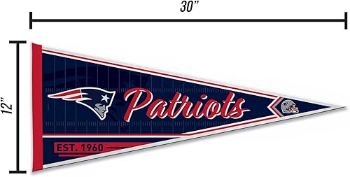 Vista 129 de Rico Industries NFL Football Classic - Banderín de fieltro de 12 x 30 pulgadas para decoración de pared, ideal para el hogar, dormitorio, decoración