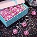 ZHWKMYP 25Pcs Pink Disco Ball Keychain, Mini Small Pink Mirror Disco Ball Bulk Keyring Party Favors for 70s 80s Disco Party Supplies Decorations
