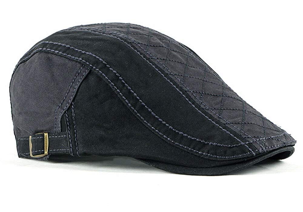 Kangqifen Mens Womens Stylish Flat Cap Cotton Adjustable,Gray