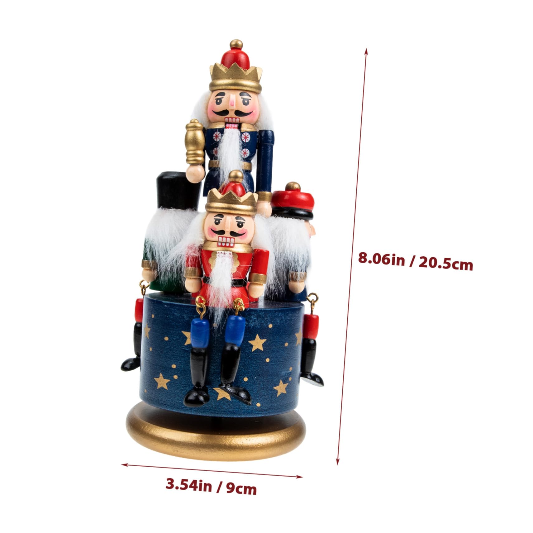 Caja Musical Navideña de Madera con Diseño de Figura Tradicional, Giratoria y Delicada, Adecuada para Escritorios y Ornamentación en Ventanas