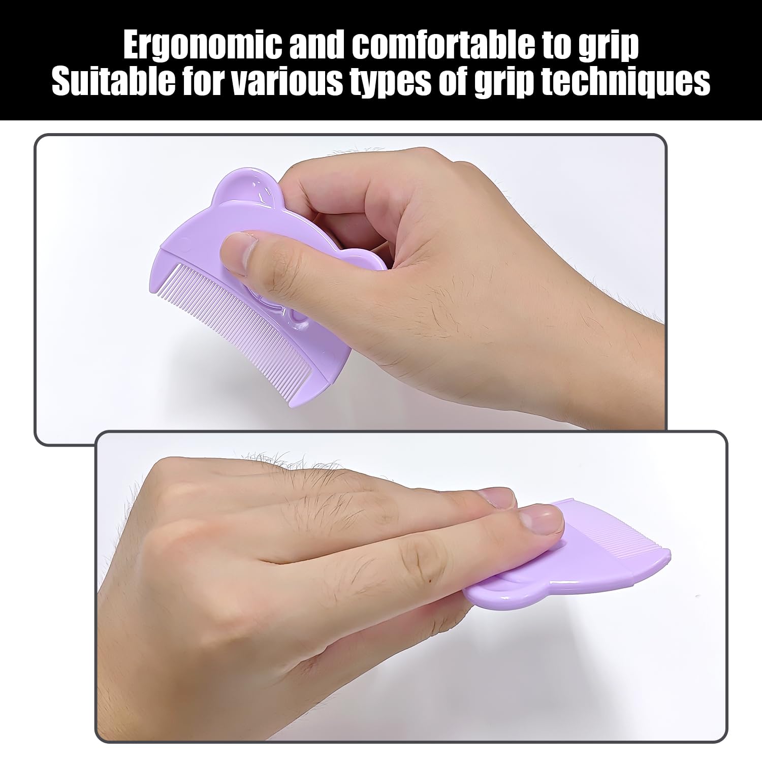 Ensemble De 4 Peignes Violets, Peigne À Dents Portatif À Tête Ronde, Brosse À Shampoing Doux Pour Bébé, Brosse De Douche De Bébé En Silicone, Adaptée Aux Nouveau-Nés.