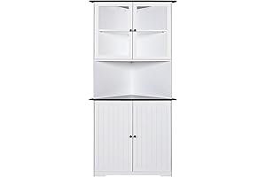 MUPATER Tall Kitchen Corner Cabinet Pantry with Doors and Shelves, 71'' Free...