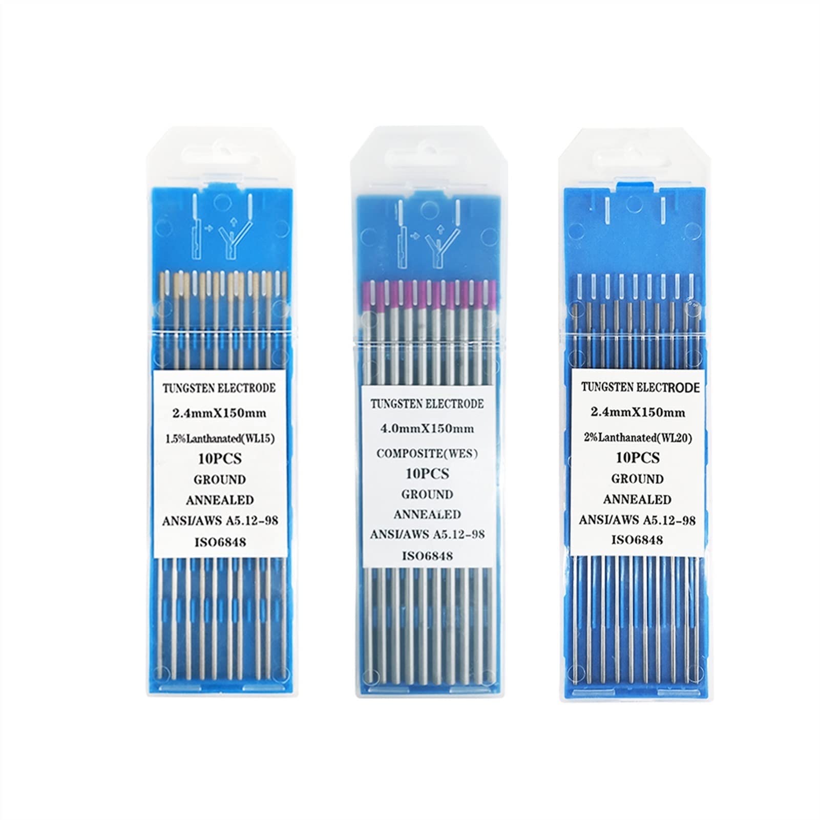 Schweißelektrode Professionelle 150 mm Wolfram-Elektroden 1.0 1.6 2.0 2.4 3.2 4.0 mm WT20 WL10 WL15 WL20 WC20 WZ8 WES WP Schweißgerät Tig Rods Schweißstab (Größe: 1,6 mm, Farbe: Schwarz)