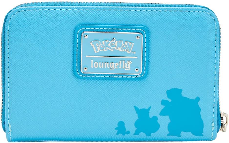 Loungefly Pokémon Squirtle Evolution Zip Around Wallet | First Gen Water Type Starter Squirtle Wartortle Blastoise