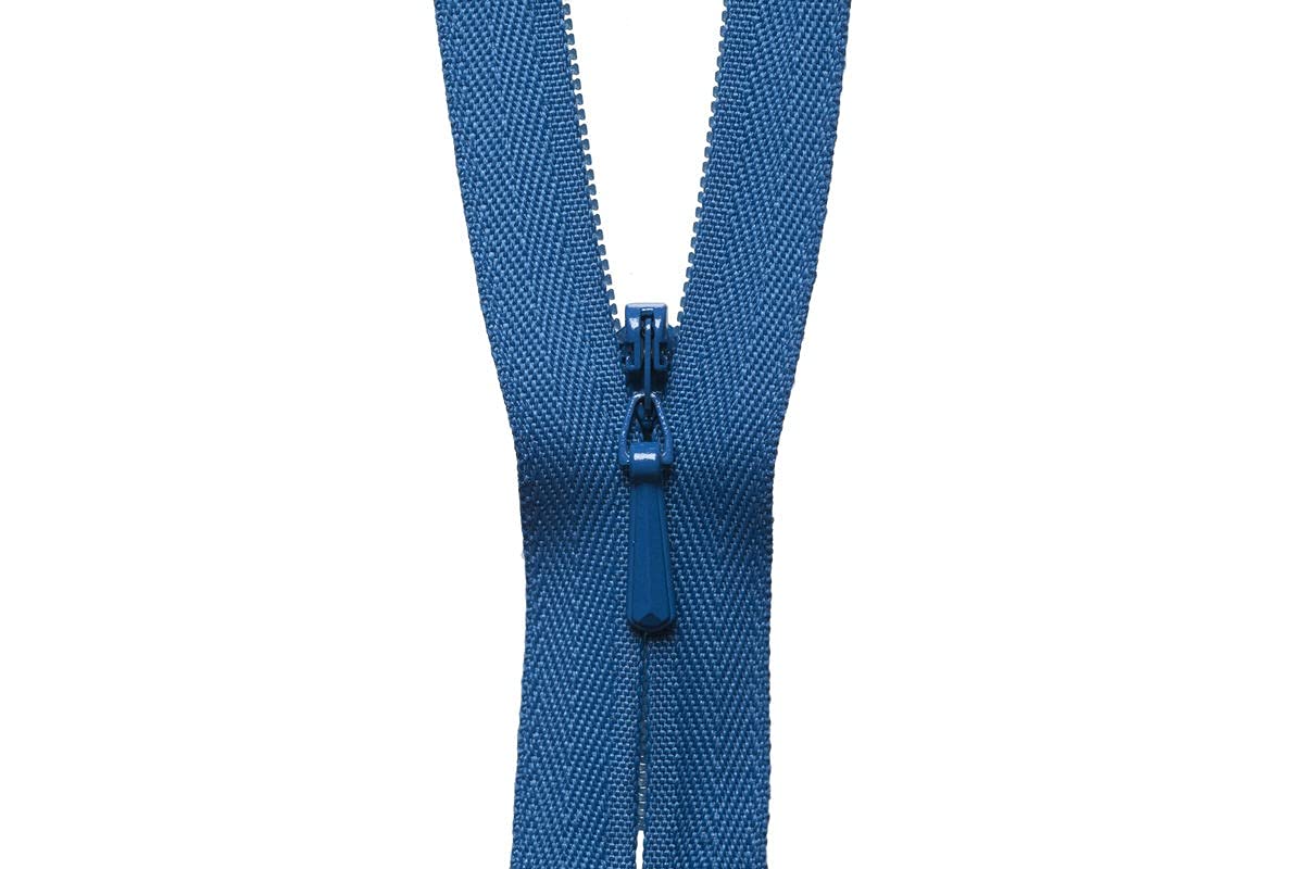 YKK Concealed Zip, Nylon, No. 557 Saxe Blue, 56 cm Length