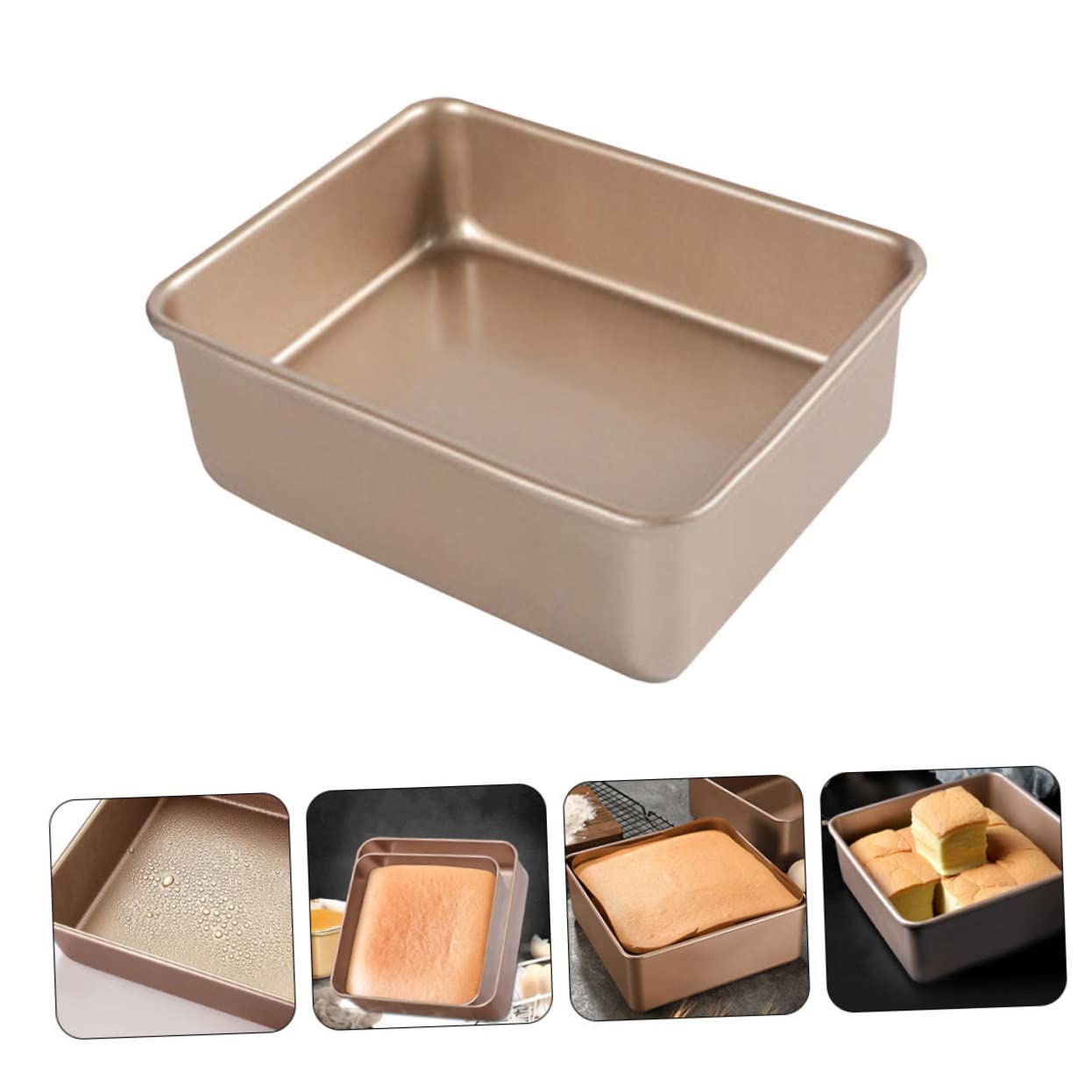 IMIKEYA Stampo per Cottura Quadrato in Acciaio Inox Teglia Antiaderente per Dolci Tortiera Resistente e Robusta per Pane e Muffin