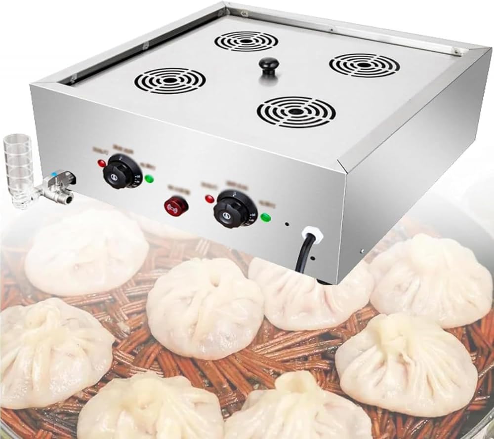 Parowiec do kanapek z hot dogami, 4 lub 6 otworów, komercyjny elektryczny parownik do dim sum, do gotowania warzyw, rura U ze stali nierdzewnej, podgrzewacz