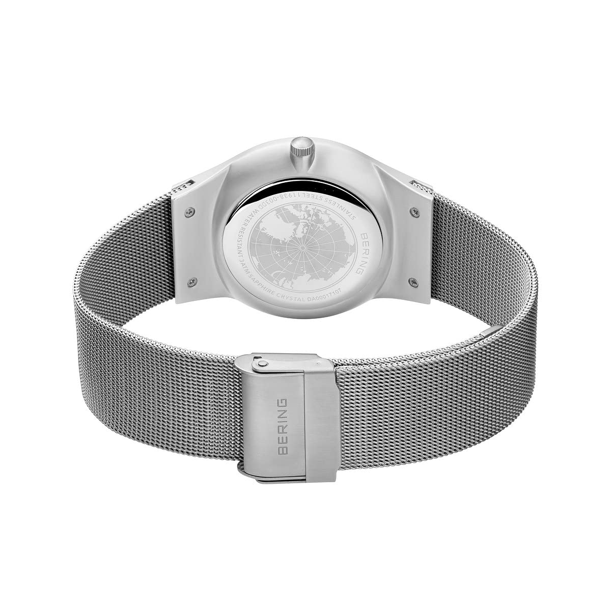 Bering Herren Quarz Uhr | Armbanduhr 40 mm Edelstahlgehäuse und Zifferblatt | Milanaisearmband | Saphierglas | 3 ATM