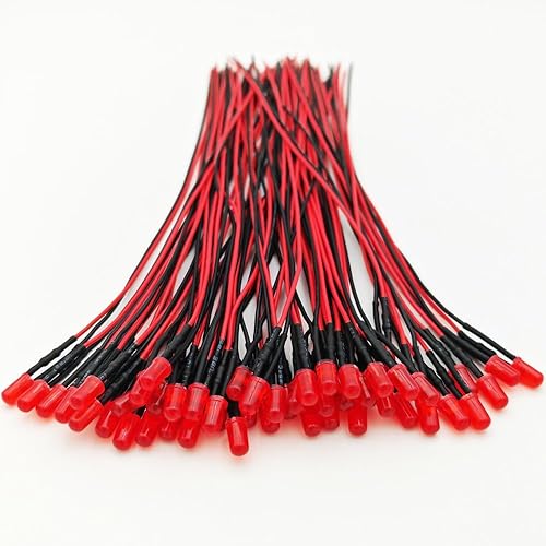 Miniatura 26 de 50pcs 3V-4.5V-5V-6V-7.5V-9V-12VDC 0.197 in Luces LED amarillas diodos emisores, 12VDC precableado 7.9 pulgadas V luz LED difusa lente