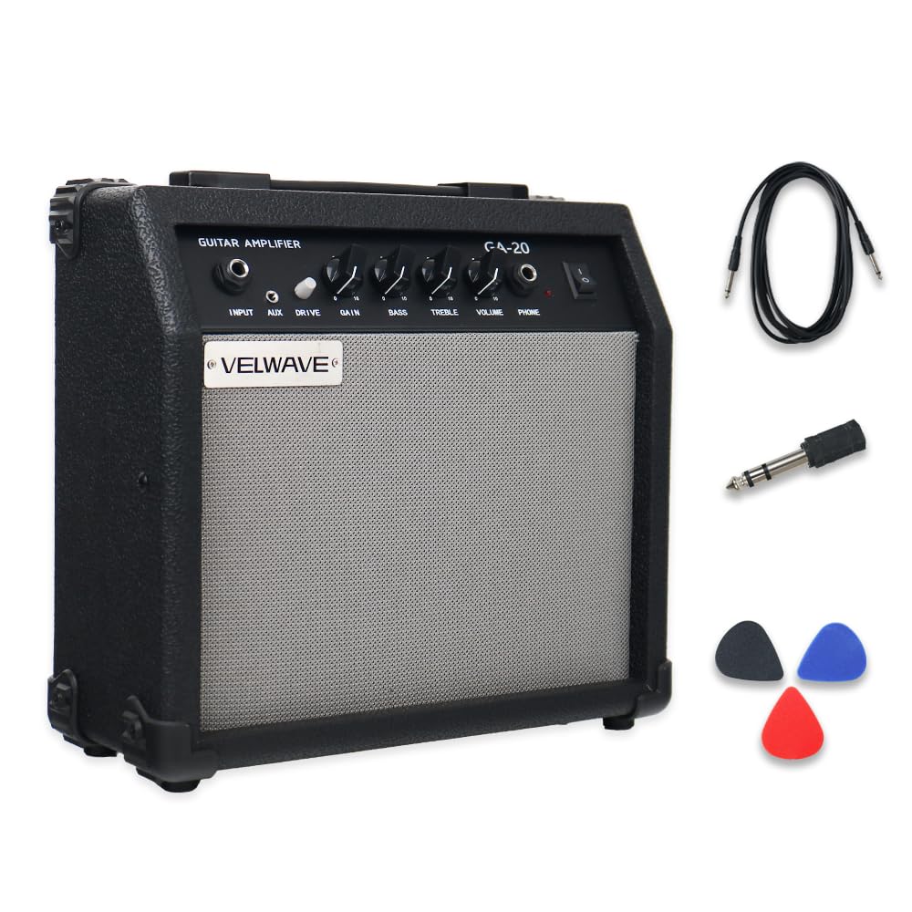 Electric Guitar Amplifier 20W Black Portable Smart amp 6.5'' Speaker 6.5mm Input 3.5mm au…