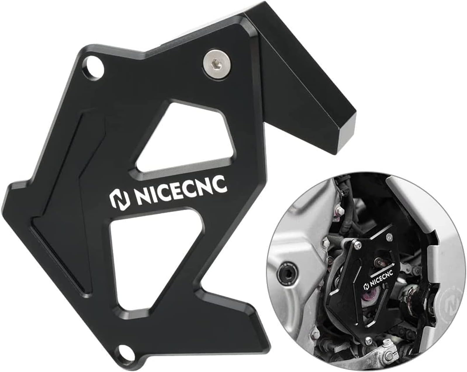 NICECNC Black Case Saver Sprocket Cover Guard Crankcase Cover Compatible with Yamaha Raptor 700 2013-2020 2021 2022 2023, Raptor 700R 2016-2021 2022 2023, 700R SE 2013-2021 2022 2023,Calif 2021-2022