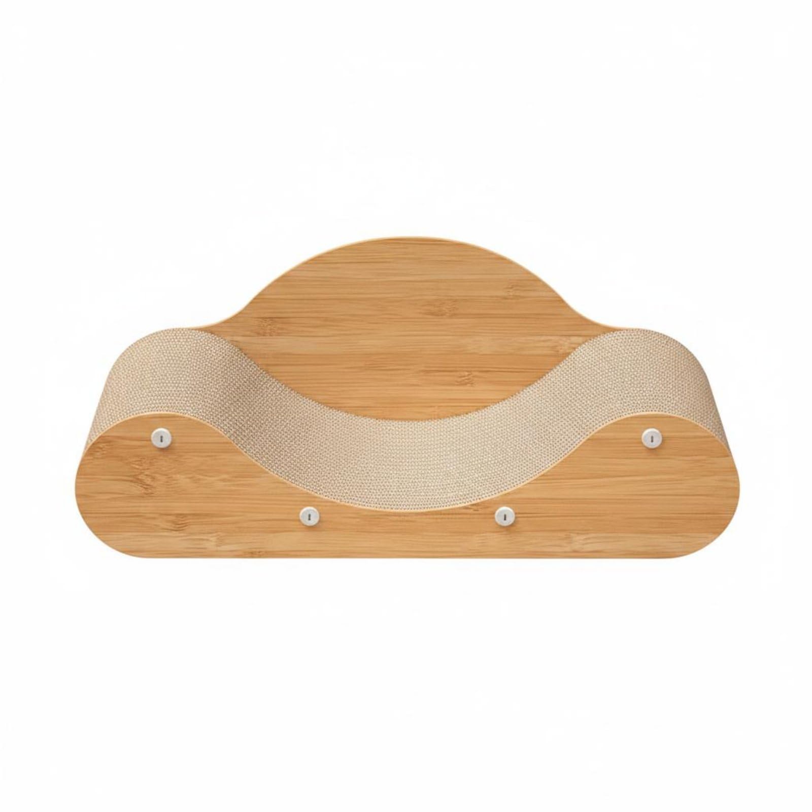 Lit Griffoir pour Chat Lit Griffoir Divan Couchage Canapé en Carton Ondulé Dense et Panneau de Densité Courbe Confort pour Dormir Moins de Débris, Bois Naturel