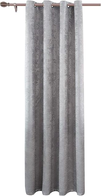 WOLTU zasłona nieprzejrzysta, z oczkami, 270 g/m², ciężka, zaciemniająca zasłona termiczna, wygląd adamaszku, do salonu, sypialni, 1 szt135x225 cm Ciemnoszary