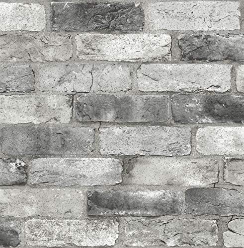 NuWallpaper NUS3550 Papier peint Motif brique de Londres Gris