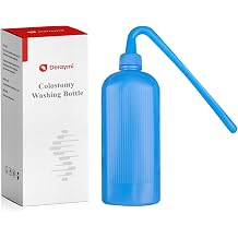 Deraymi Ostomy Bag Cleaning Bottle 350ml Stoma Wash Bottle with 13 Multi-Directional Spray Holes, Reusable Rinse Pot for Colostomy/Ileostomy Bags, Portable & Easy to Squeeze