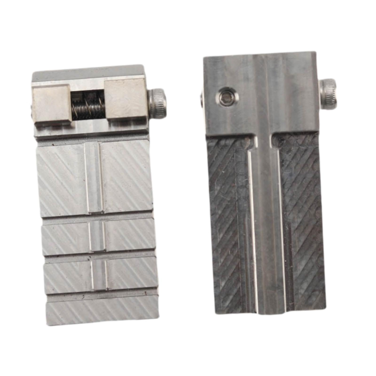 Generic 2Pcs Duplicating Fixture Clamp Key Fixture Set,Metal Fixture Kits,Keys Machine Fixture Parts for Copying,Car Key Long Profile, 1.69cmx5.41cm, Silver