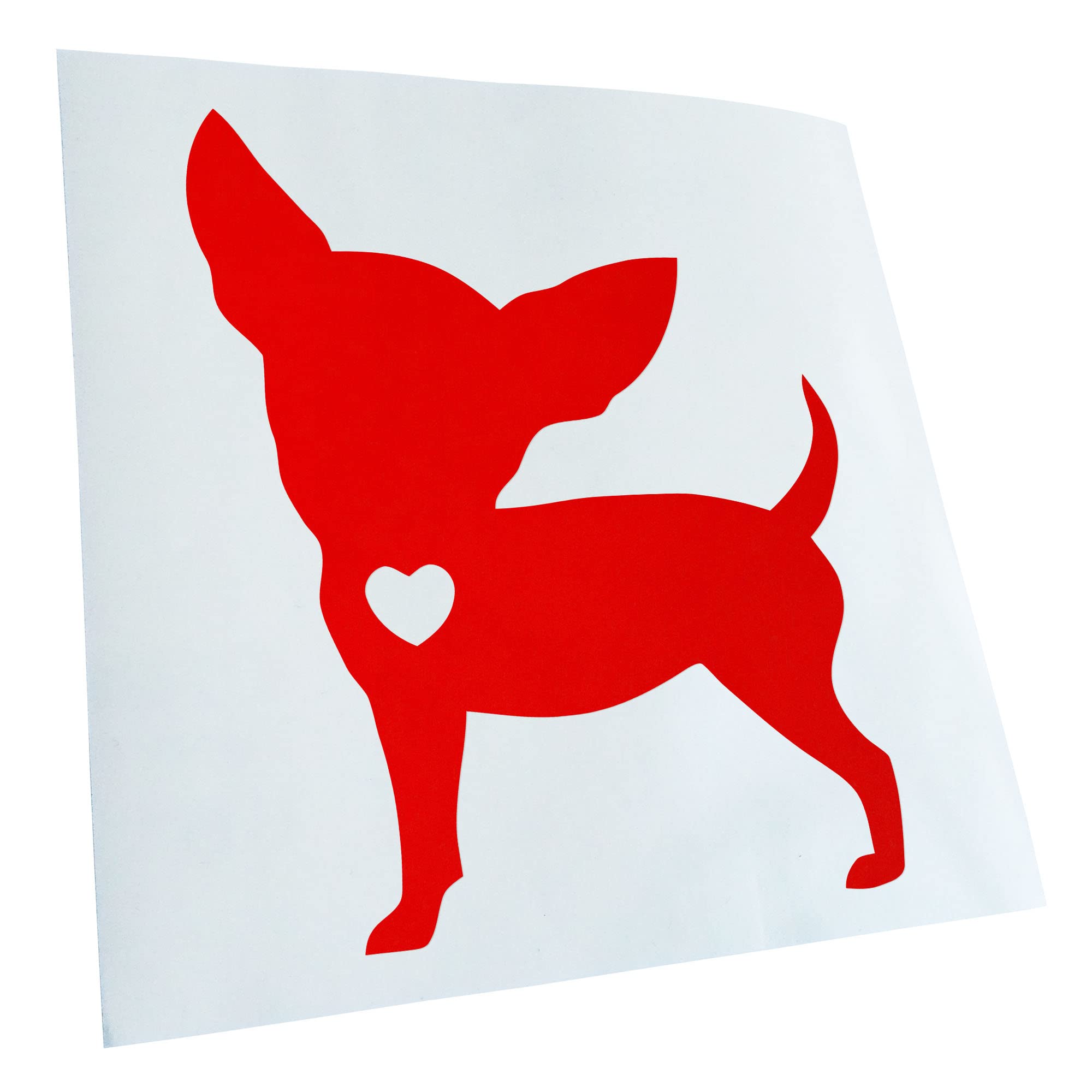 Kiwistar - Car Sticker - Red - 40 x 33 cm Chihuahua Love Silhouette - Rear Window Car Sticker Weatherproof for Car Truck Moped Truck - Sticker Exterior Self-Adhesive Tuning Accessories for Window