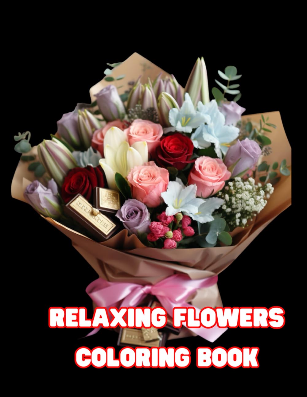 relaxing flowers coloring book for adults