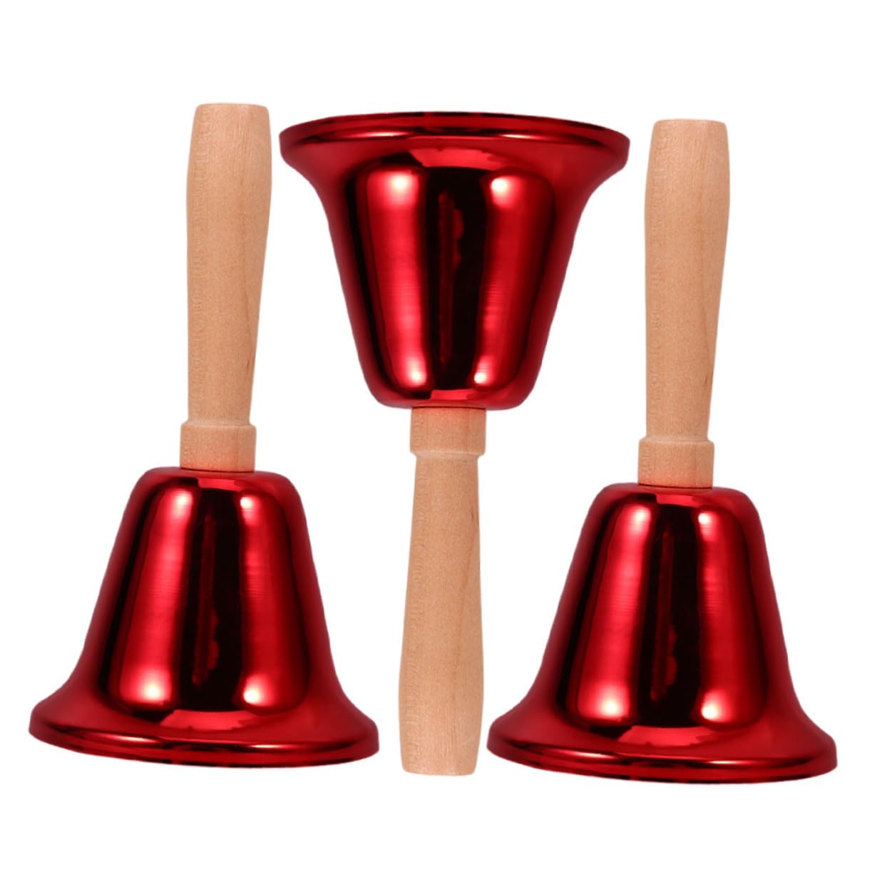 HAPINARY 3pcs Hand Ring Bell Loud Bell Mini Cowbell Bell for Desk Ordering Bell Hotel Bell Cowbell with Handle Metal Hand Ringing Bell School Bell Loud Hand Bell Meditation Bell Jingle Bell