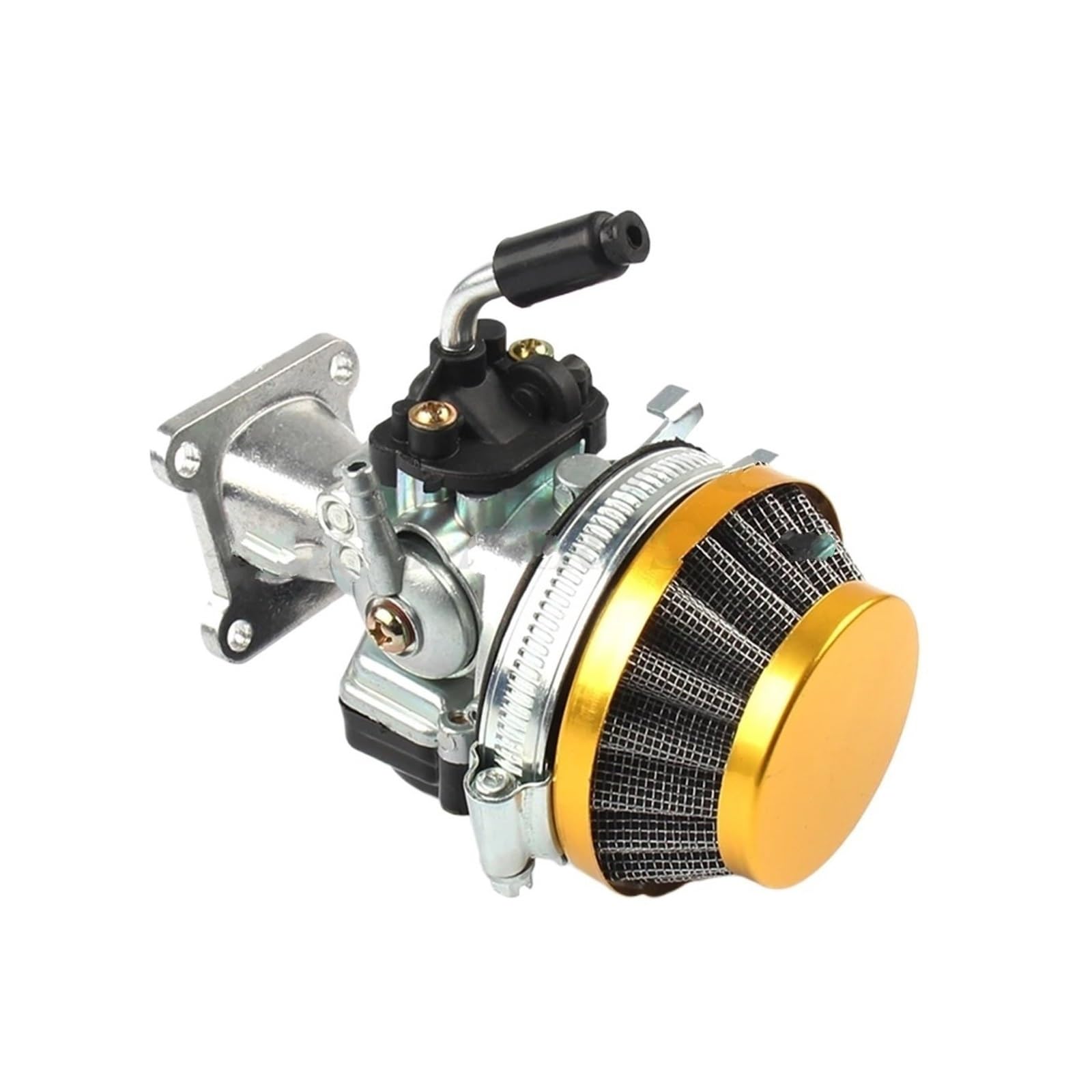 Carburador de moto Conjunto de filtro aire carburador ATV 49cc rendimiento 19mm para 2 tiempos 47cc 49 Cc para Mini bicicleta bolsillo(Prata)