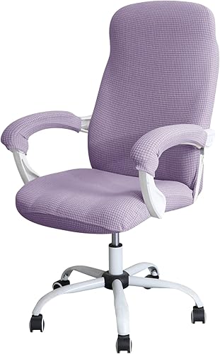 Miniatura 9 de FORCHEER Funda para silla de oficina, repelente al agua, de jacquard, reposabrazos giratoria, extraíble, elástica, universal, para silla de